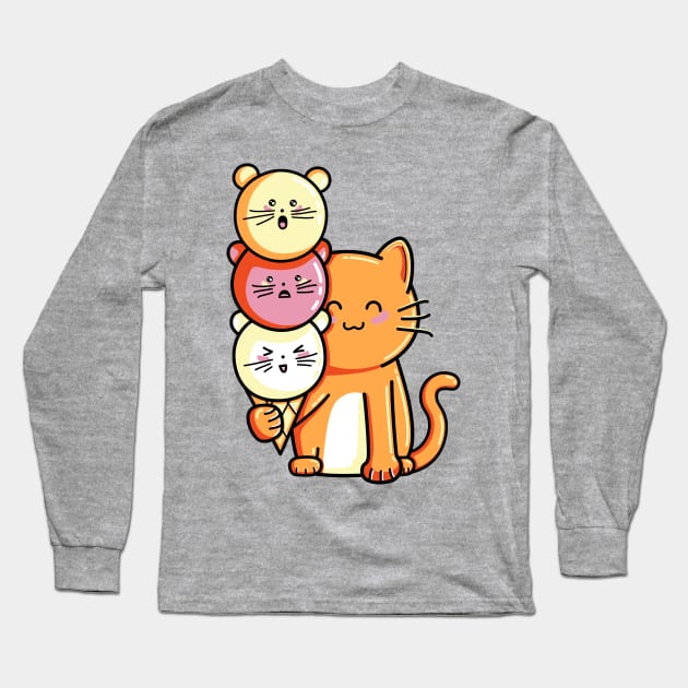 Cat and micecream Long Sleeve T-Shirt by freeves